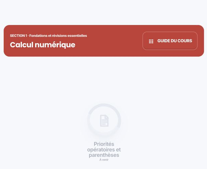 Aperçu de l’interface Learn : parcours de mathématiques et physique