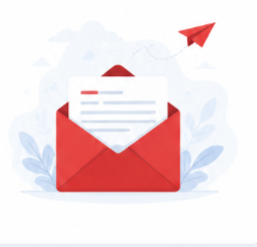 Illustration d’une enveloppe rouge contenant une lettre